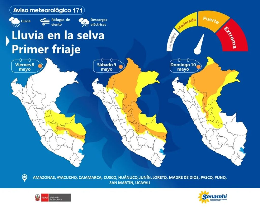 friaje selva lluvias senamhi peru alerta clima